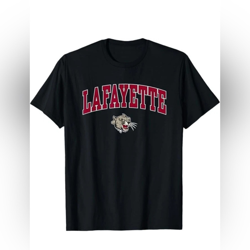 NEW- Size  Small Lafayette College Leopards Arch Over Black Cotton T-Shirt Tee